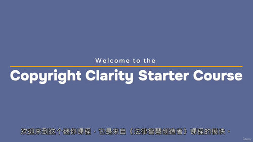 版权清晰入门课程  (中文字幕英文视频教程)