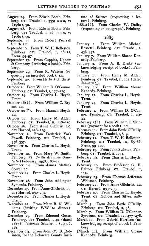 沃尔特·惠特曼书信集 第三卷：1876-1885 (英文电子书)