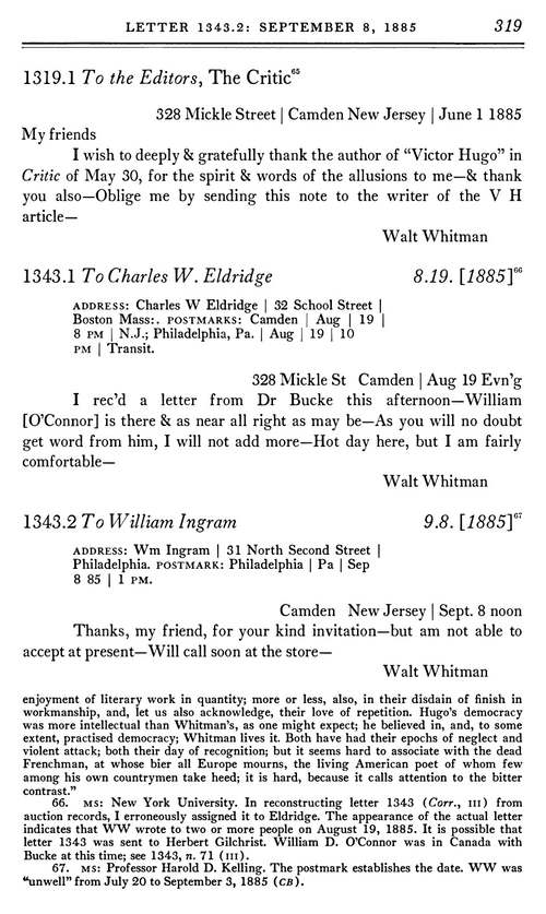 沃尔特·惠特曼书信集第五卷:1890-1892 (英文电子书)