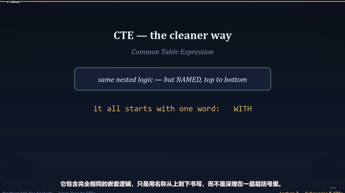 分析师实战SQL：从零基础到CTE (英文课程中文字幕)