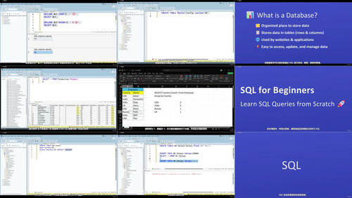 SQL零基础入门:从环境搭建到数据查询的完整路径 (英文课程中文字幕)