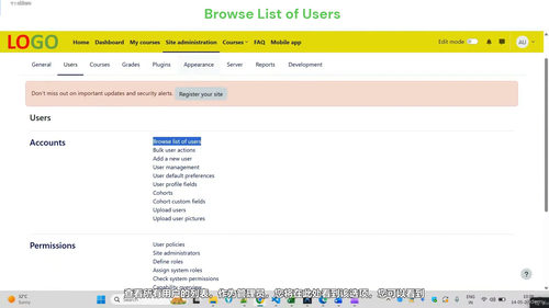 Moodle 5.2 管理员实战课:从安装到日常运维的完整指南 (英文课程中文字幕)