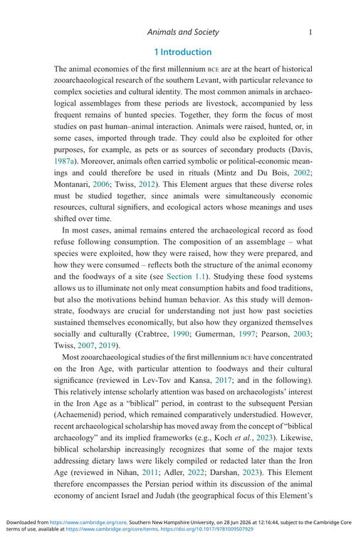 铁器时代至波斯时期的动物与社会 莉达尔·萨皮尔-亨 (英文电子书)