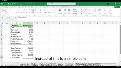 Excel 从入门到精通:实战项目全攻略 (英文课程中文字幕)