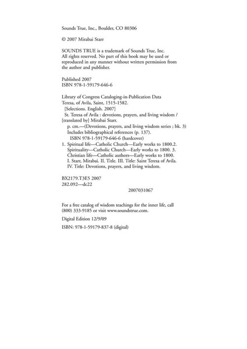 阿维拉的圣蕾莎：灵修、祈祷与活智慧 米拉拜·斯塔尔 (中英对照电子书)