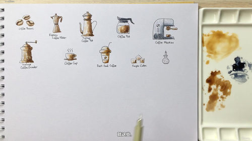 水彩画入门 - 咖啡时光水彩课 (英文课程中文字幕)