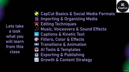 CapCut 社交媒体视频编辑大师课：从入门到精通（中文字幕
