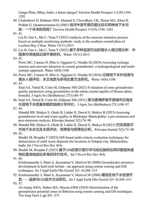 全球地下水污染物:评估与脆弱性视角 沙基尔·阿里 & 阿卜杜