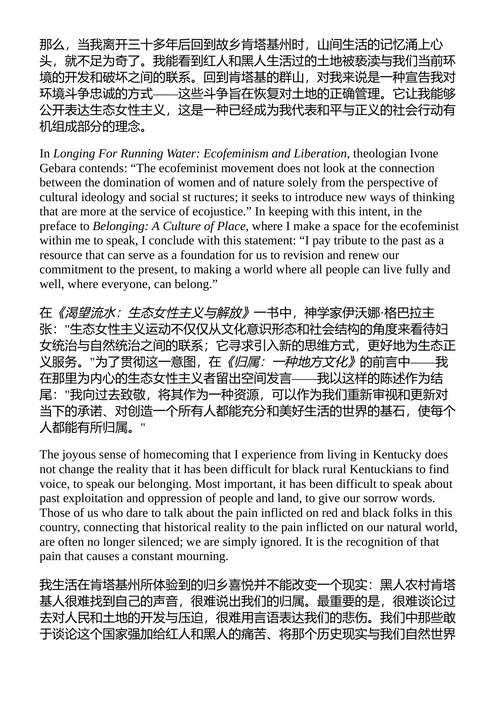 阿巴拉契亚挽歌 贝尔·胡克斯 （中英对照电子书）