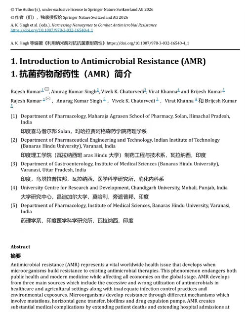 利用纳米酶应对抗菌药物耐药性 (中英双语电子书）