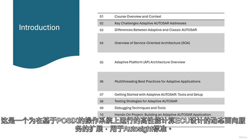 自适应AUTOSAR从入门到实操精通 (中文字英文视频教程)