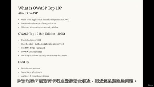 OWASP TOP 10 2025 全面安全防御实战培训(中