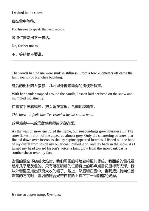 不做告别 韩江 （中英对照电子书）