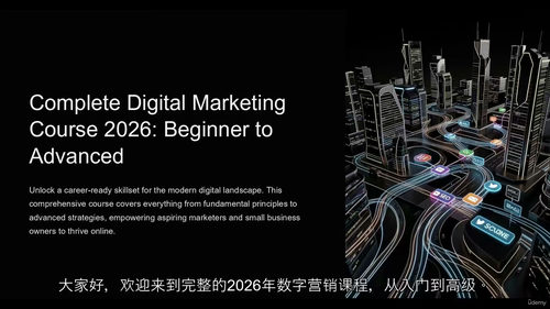 数字营销2026：从零基础到专业实战 (英文视频课程，中文外
