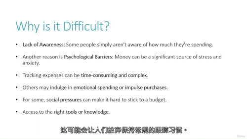 新手理财入门:从资金追踪到需求规划(中文字幕英文视频教程)