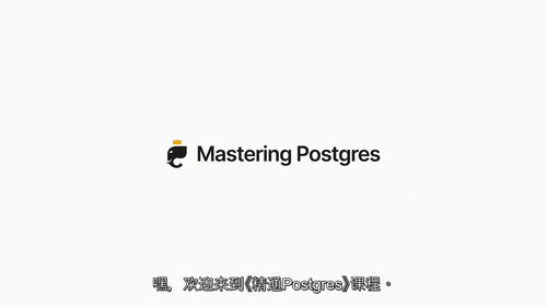 [中字] 精通 Postgres：2025 年全面 Post