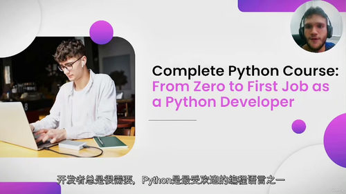 [中字] Python 编程从零基础到职场入门实战课（中文字