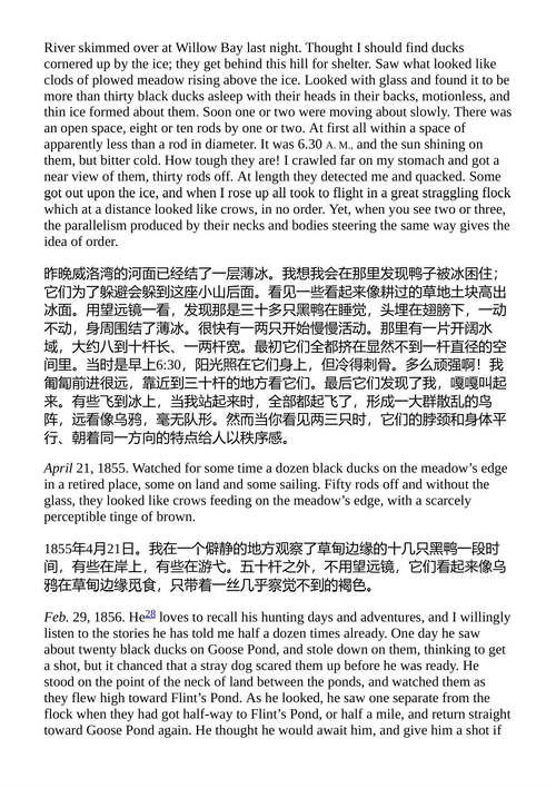 梭罗新英格兰鸟类笔记 亨利·大卫·梭罗 (中英对照电子书)