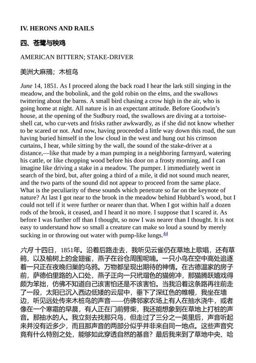 梭罗新英格兰鸟类笔记 亨利·大卫·梭罗 (中英对照电子书)