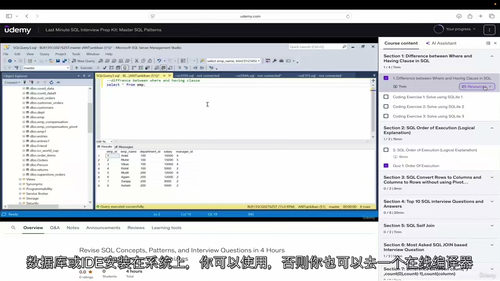 SQL面试速查指南:掌握SQL模式 (英文视频课程,中文外挂