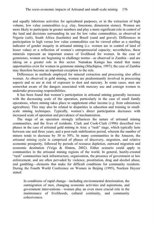 发展中国家手工和小规模采矿的社会经济影响 加文·M·希尔森