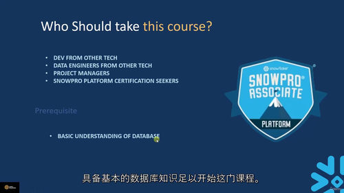 Snowflake SnowPro 助理级 - 平台认证备考课程