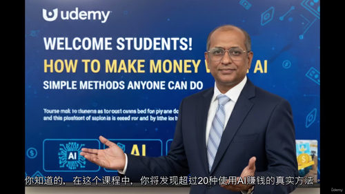 AI赚钱实战课:零基础也能掌握的简单方法 (中文字幕英文视