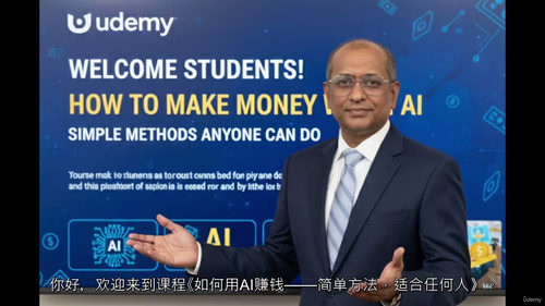 AI赚钱实战课：零基础也能掌握的简单方法  (中文字幕英文视