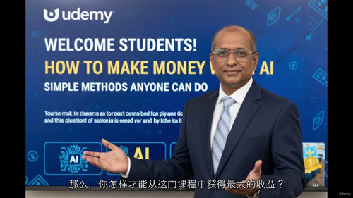 AI赚钱实战课:零基础也能掌握的简单方法 (中文字幕英文视
