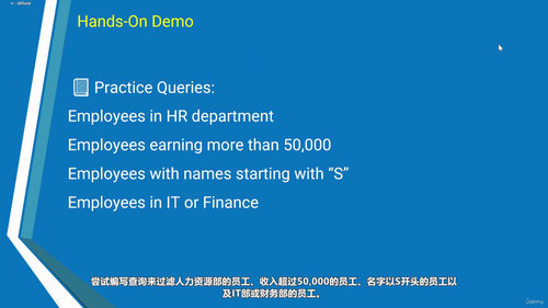 SQL数据库入门:为ASP.NET开发者打造的数据查询实战课 (英文课程中文字幕)