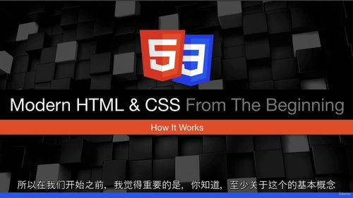 现代HTML与CSS入门实战（含Sass）  (中文字幕英文