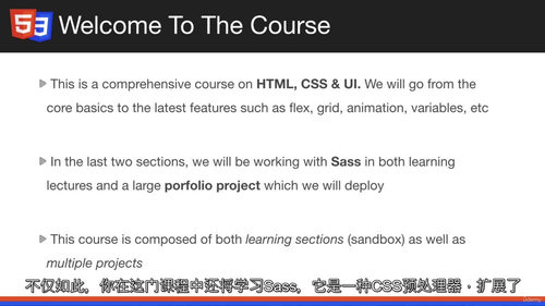 现代HTML与CSS入门实战(含Sass) (中文字幕英文