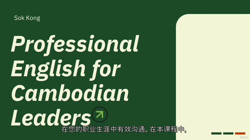 柬埔寨领导者专业英语 (中文字幕英文视频教程)