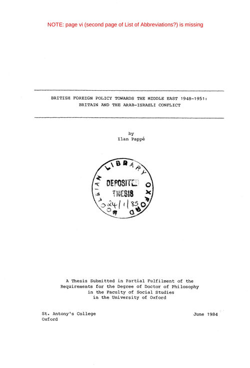 英国对中东的外交政策，1948-1951：英国与阿以冲突 伊兰·帕佩 (英文电子书)