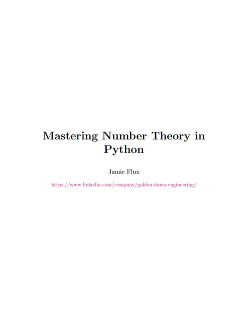 基于 Python 的数论应用与安全防护研究  (英文版电子