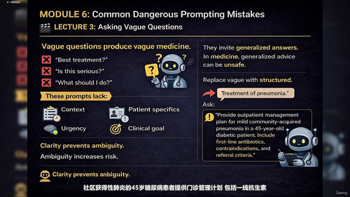 医生AI提示词实战课：让智能工具成为你的临床好帮手 (英文课程中文字幕)