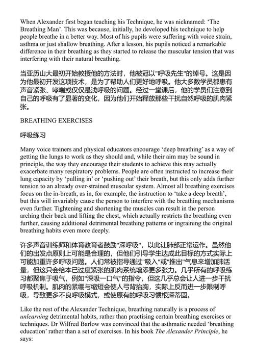 亚历山大技巧练习册 理查德·布伦南 (中英对照电子书)