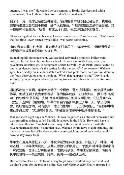 与大卫·福斯特·华莱士对话 斯蒂芬·J·伯恩编 (中英对照电子书)